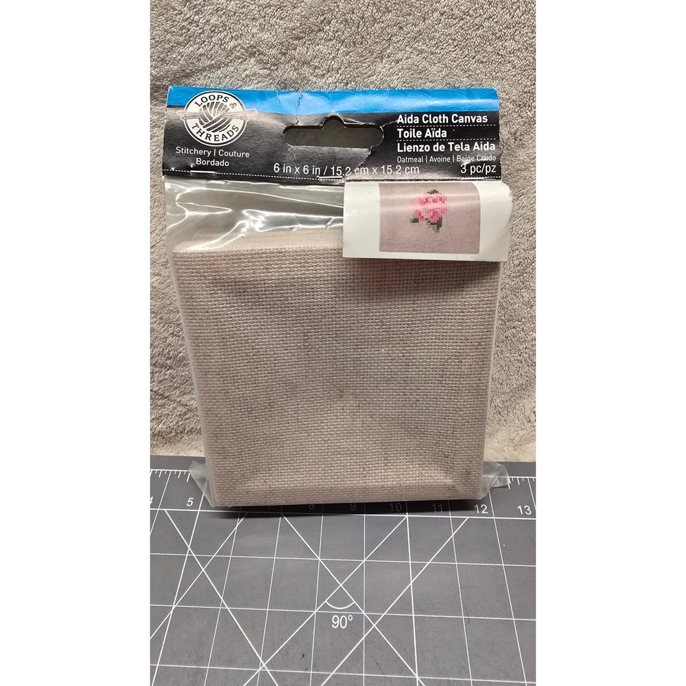 Loops & Threads Aida Cloth Canvas Oatmeal 6x6 Cross Stitch 3 Pack 417846